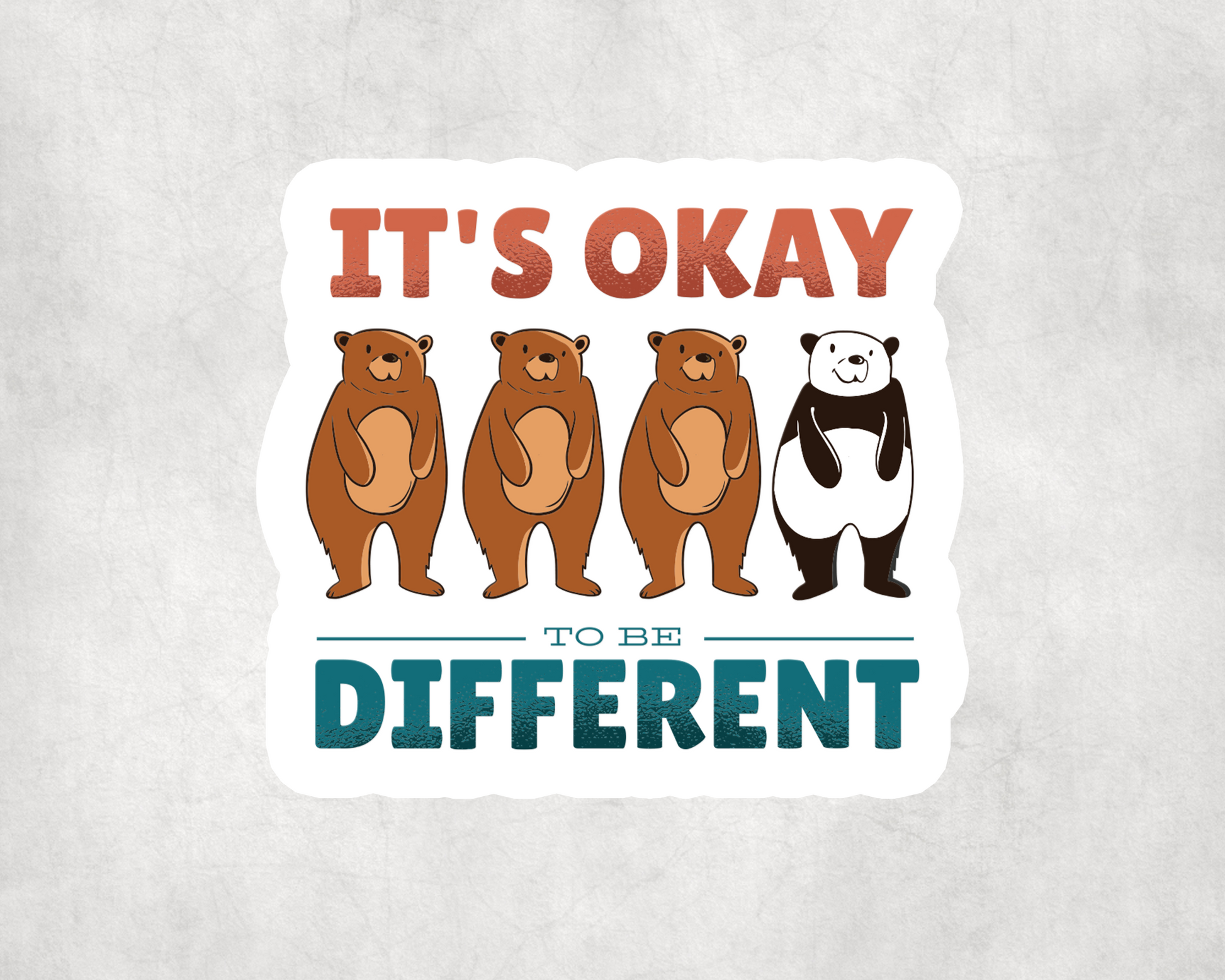 2 x  It's Okay To Be Different Bear Panda Scrapbook Laptop Decals Stickers