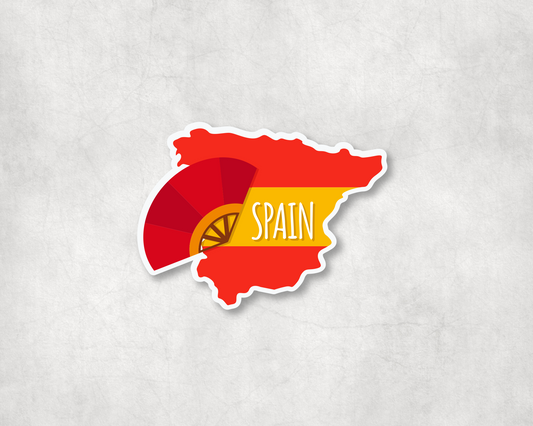 2 x Spain Spanish Flag Travel Luggage Scrapbook Laptop Decals Stickers