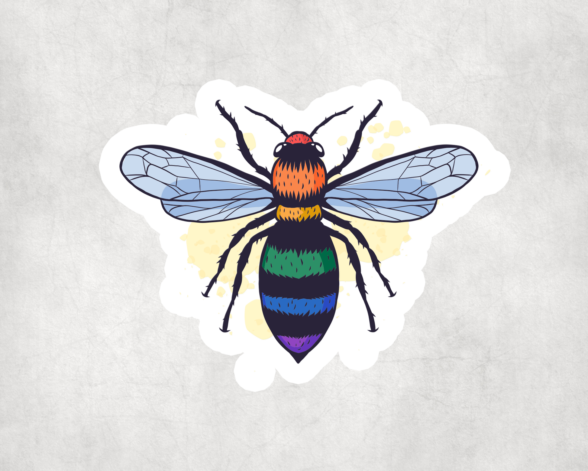 2 x Pride Bee Rainbow Animal Sticker Car Bike Laptop Indoor Decals