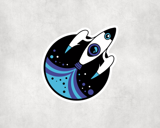 2 x Space Spaceship Ship Rocket Stickers Sticker Laptop Decals
