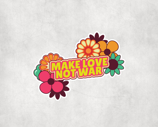 2 x Flower Power Hippy Peace Make Love Not War Stickers Sticker Laptop Decals