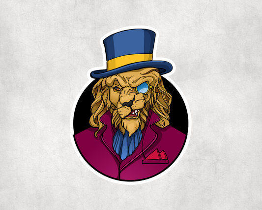 2 x The Aristocrat Lion Funny Cool Animal Sticker Stickers Vinyl Laptop