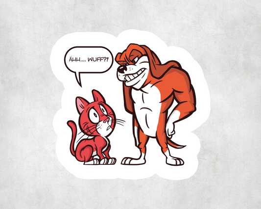2 x Funny Dog Cat Animal Stickers Sticker Laptop Decals