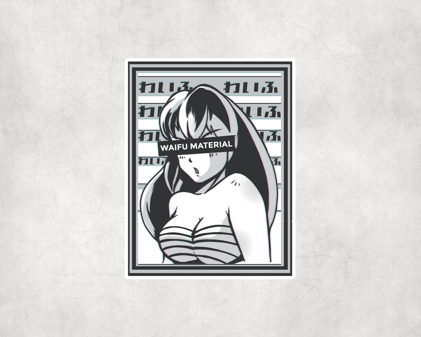 2 x Anime Waifu Funny Stickers Sticker Laptop Decals