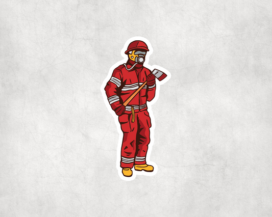 2 x Fire Fighter Scrapbook Vinyl Sticker Bike iPad Laptop Tablet