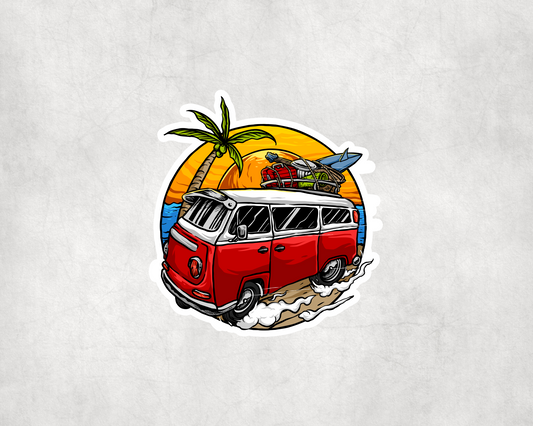 2 x Camper Van Holiday Travel Scrapbook Vinyl Sticker Bike iPad Laptop Tablet