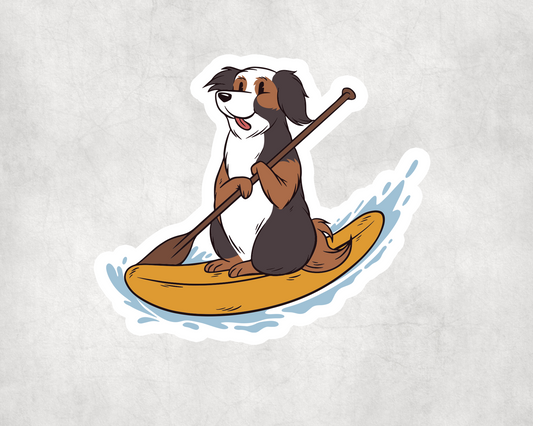 2 x Dog Kayaking Funny Boat Cool Vinyl Stickers Sticker Laptop Decals