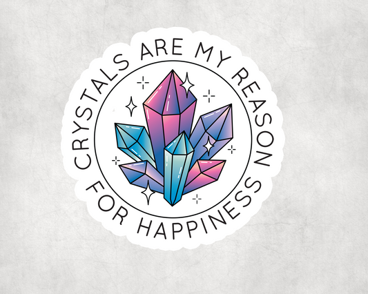 2 x Crystals For Happiness Wiccan Spiritual Vinyl Stickers Sticker Laptop