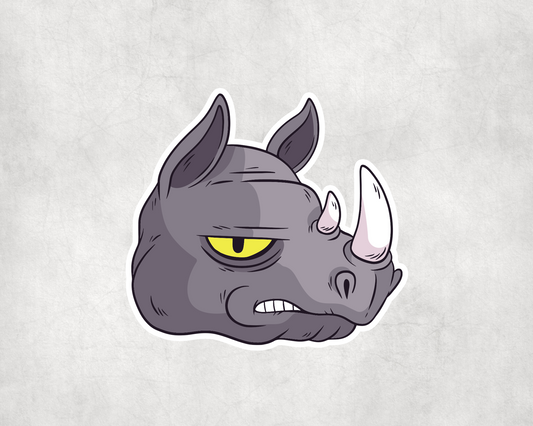 2 x Angry Rhino Animal Vinyl Stickers Sticker Laptop Decals