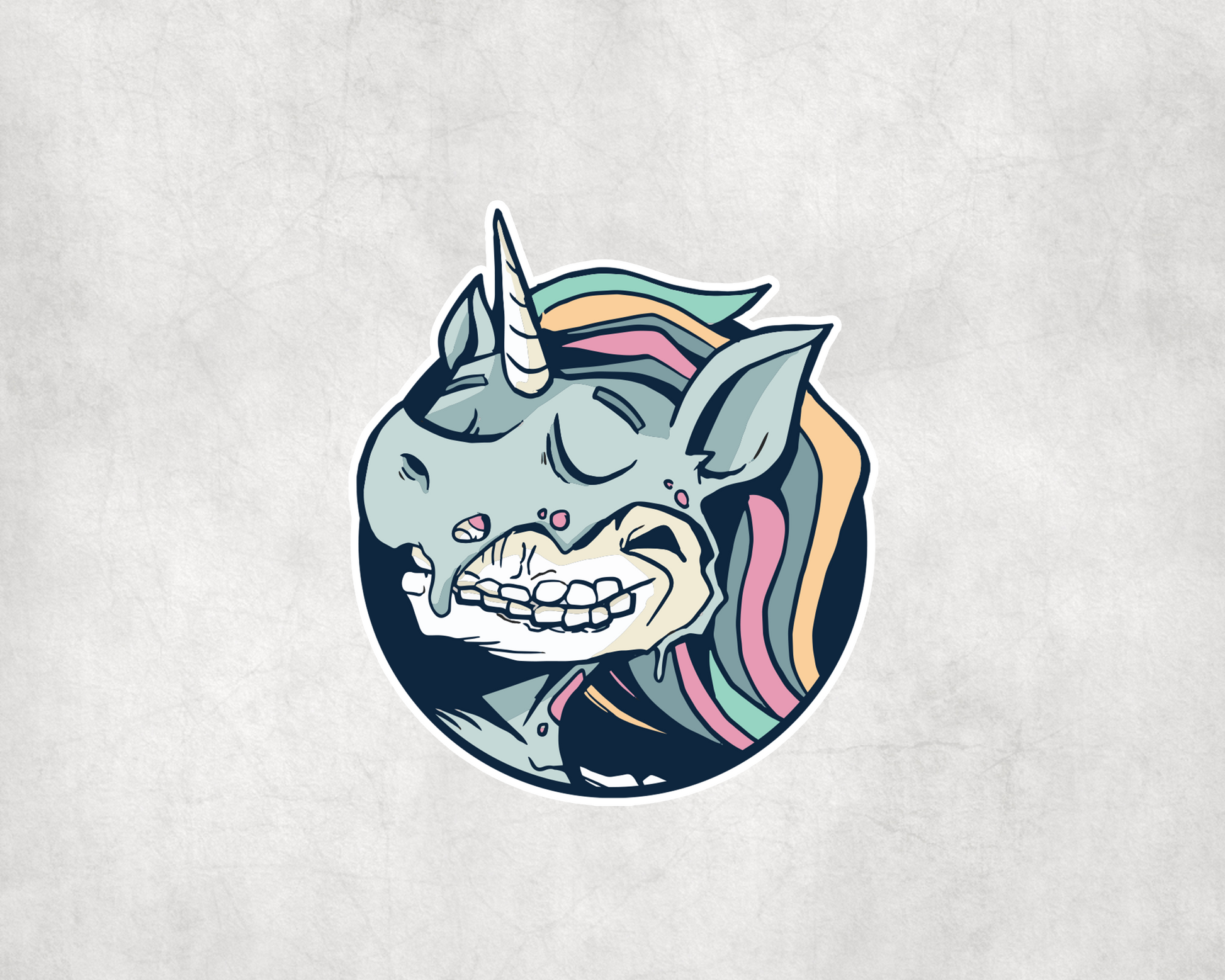 2 x Zombie Unicorn Vinyl Stickers Sticker Laptop Decals