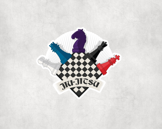 2 x BJJ Jiu Jitsu MMA Chess Sticker Water Bottle Flask Sticker Craft Laptop