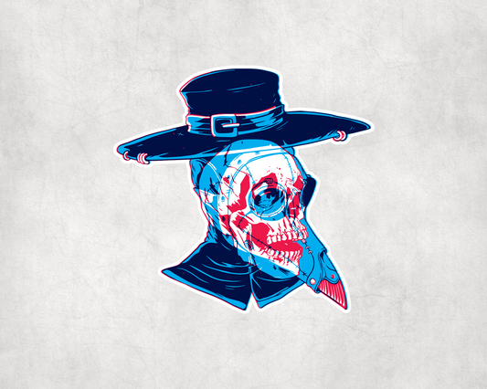 2 x Skull Plague Doctor Vinyl Stickers Sticker Laptop Decals