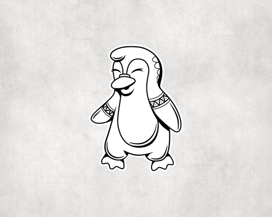 2 x Black & White Penguin Stickers Sticker Laptop Decals
