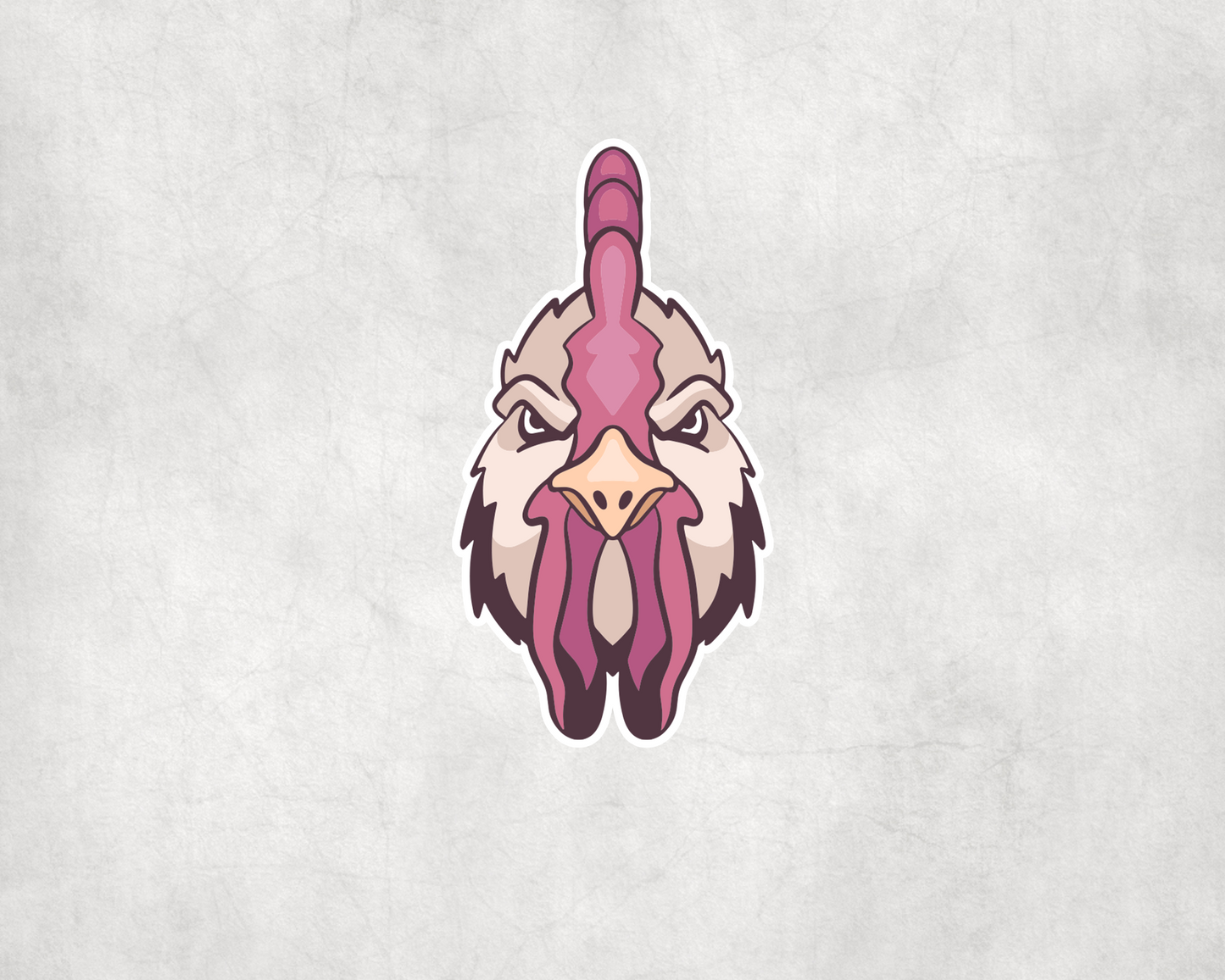 2 x Chicken Rooster Face Animal Stickers Sticker Laptop Decals Bike Scrapbook
