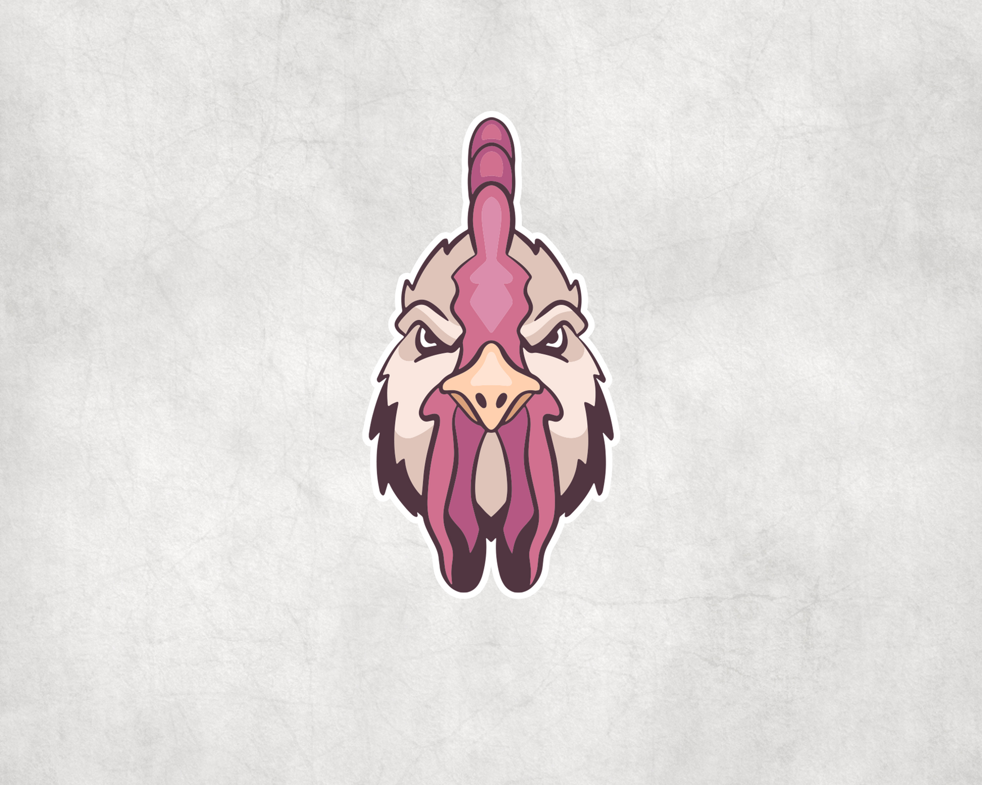 2 x Chicken Rooster Face Animal Stickers Sticker Laptop Decals Bike Scrapbook