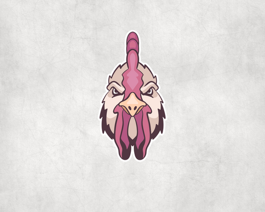 2 x Chicken Rooster Face Animal Stickers Sticker Laptop Decals Bike Scrapbook