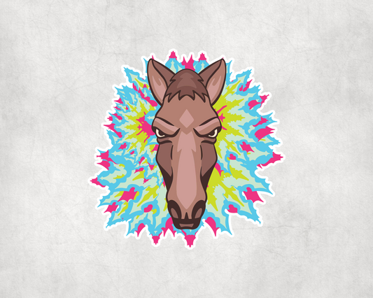 2 x Trippy Psych Horse Face Animal Stickers Sticker Laptop Decals Scrapbook