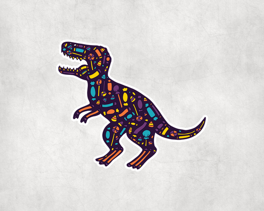 2 x Candy Dinosaur T-Rex Stickers Sticker Laptop Decals Scrapbook