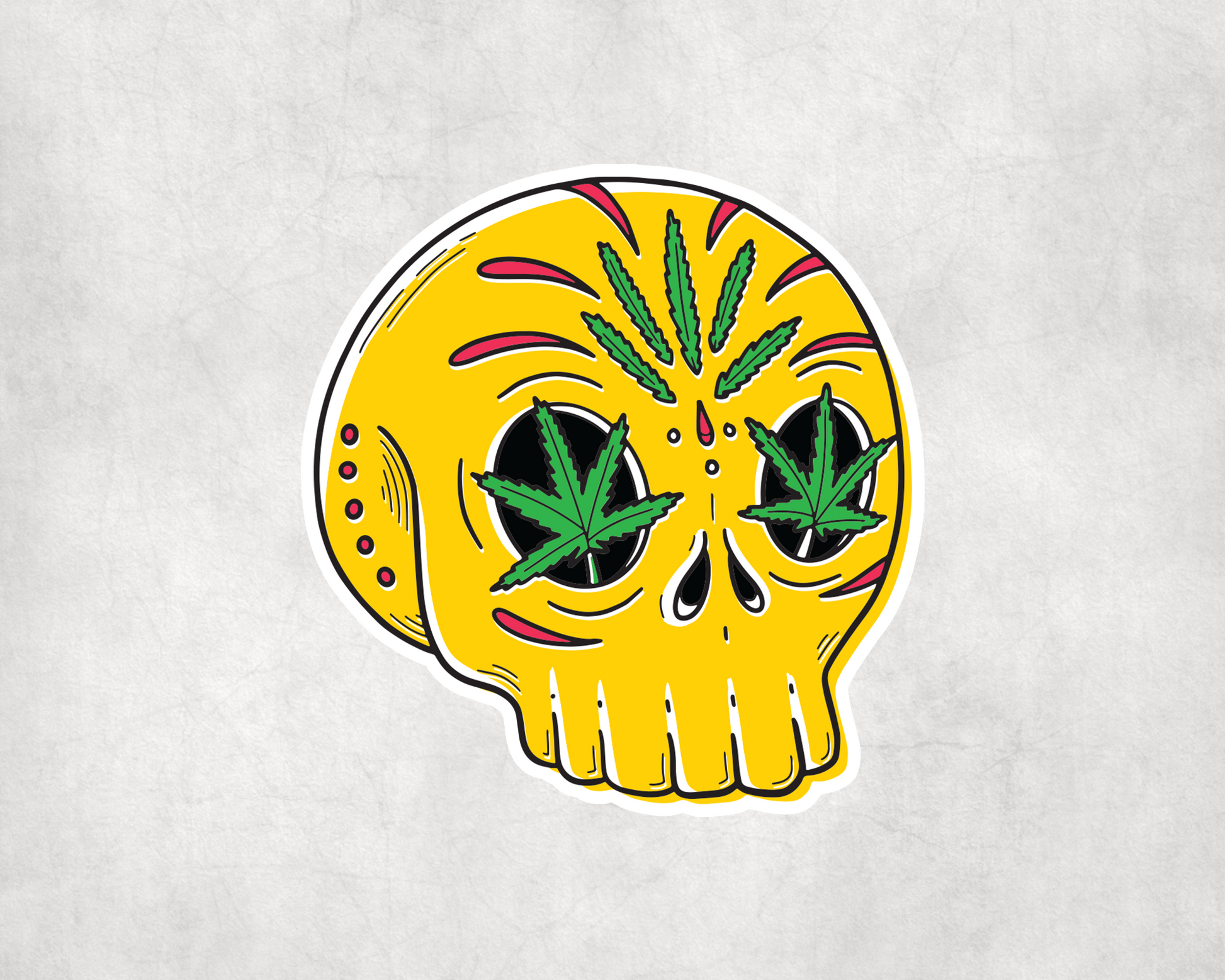 2 x Skull Weed Ganja Bike Stickers Sticker Laptop Decals Scrapbook