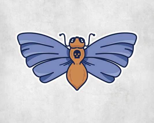 2 x Death Moth Bike Stickers Sticker Laptop Decals Scrapbook