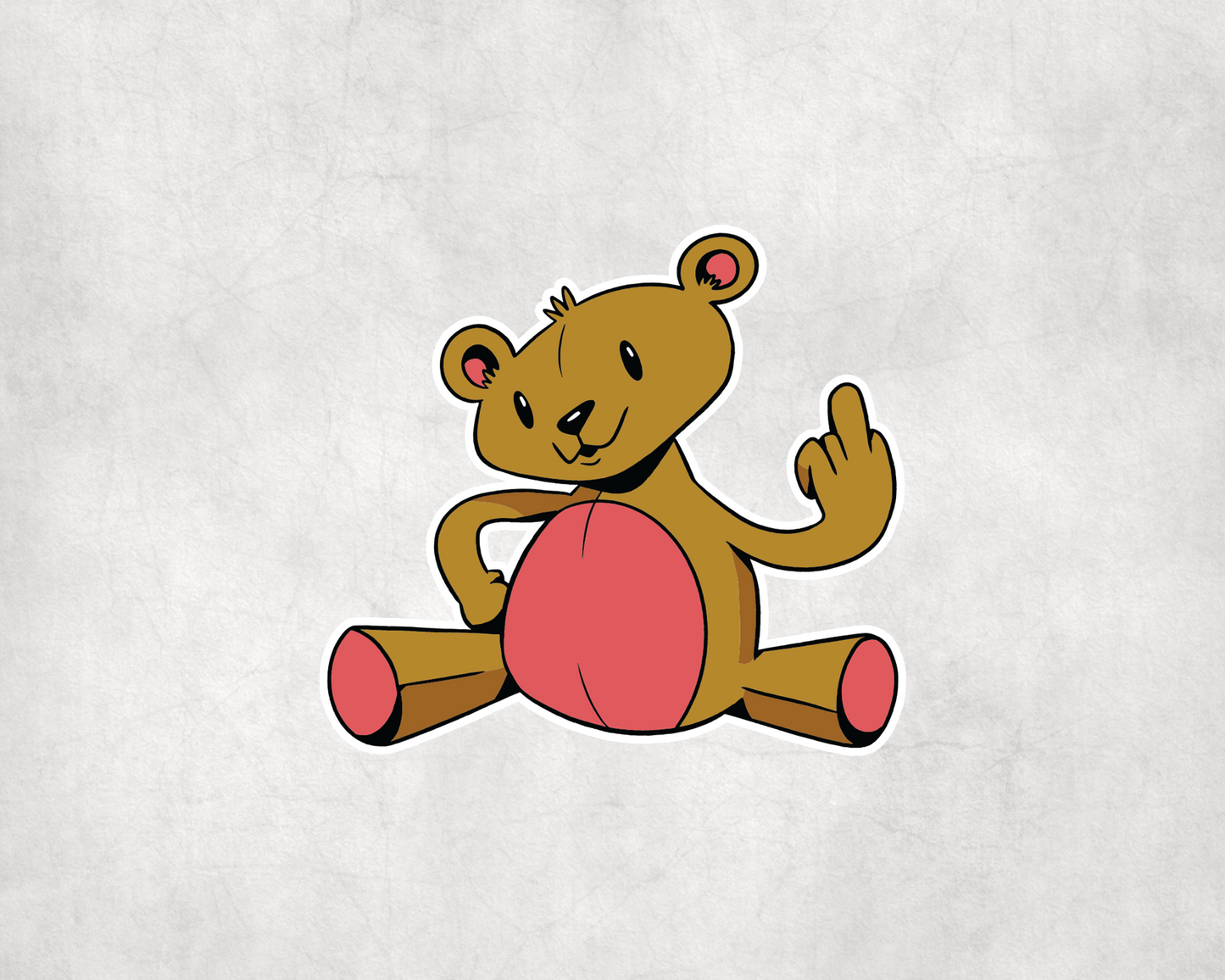 2 x Rude Teddy Bear Middle Finger Stickers Sticker Laptop Decals Scrapbook