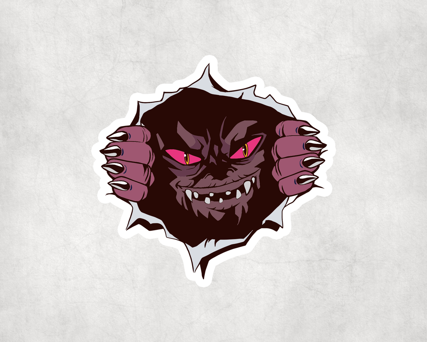 2 x Demon Ripping Wall Halloween Stickers Sticker Laptop Decals Scrapbook