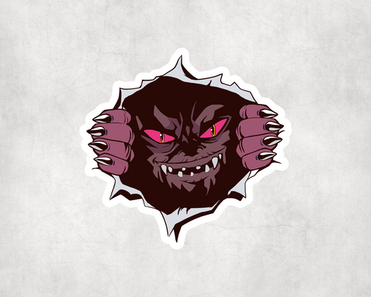 2 x Demon Ripping Wall Halloween Stickers Sticker Laptop Decals Scrapbook