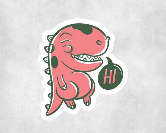 2 x Cute Dinosaur Hi Laptops Scrapbook Sticker Stickers Laptop