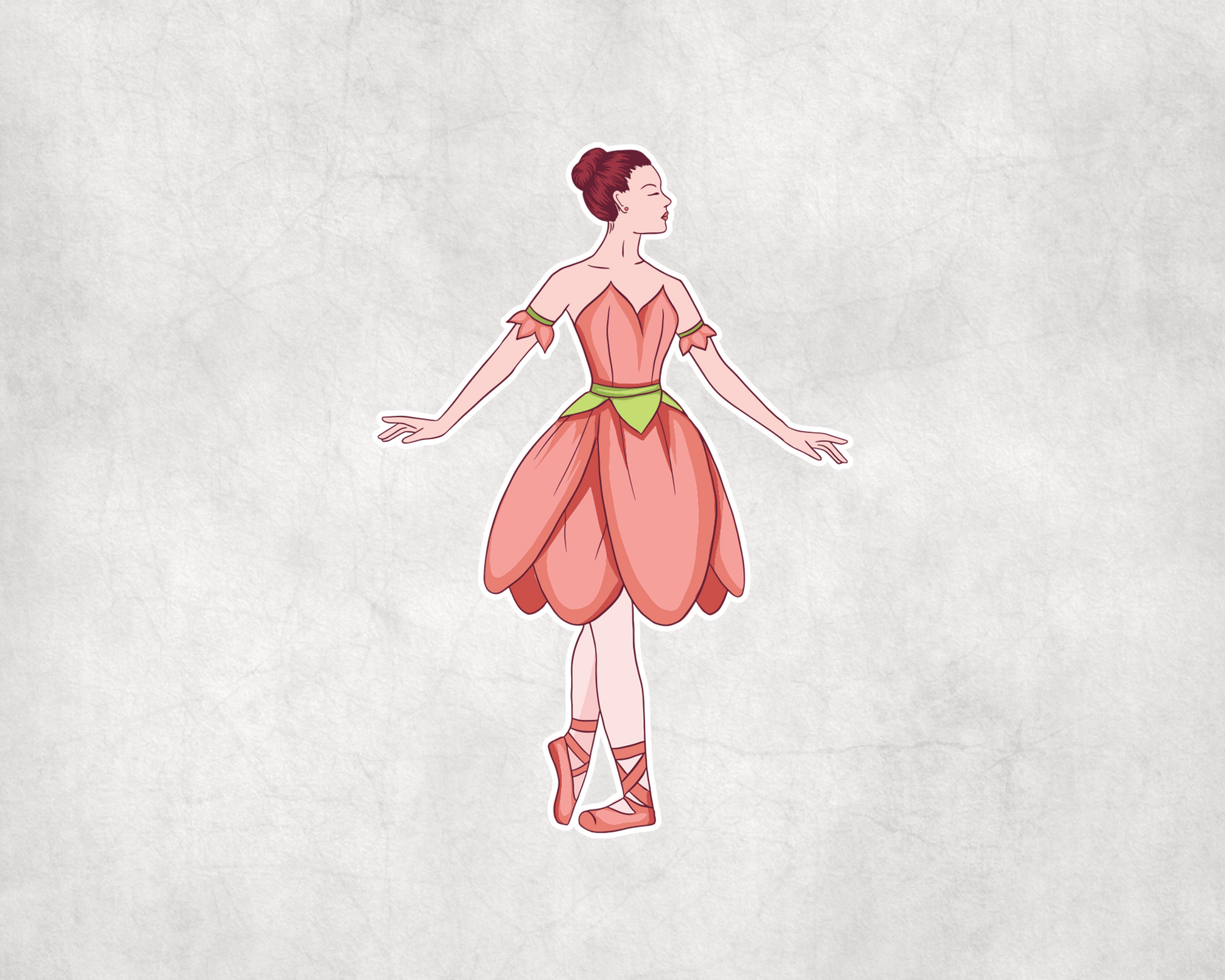 2 x Ballerina Flower Lady Scrapbook Sticker Stickers Laptop