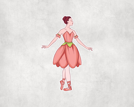 2 x Ballerina Flower Lady Scrapbook Sticker Stickers Laptop