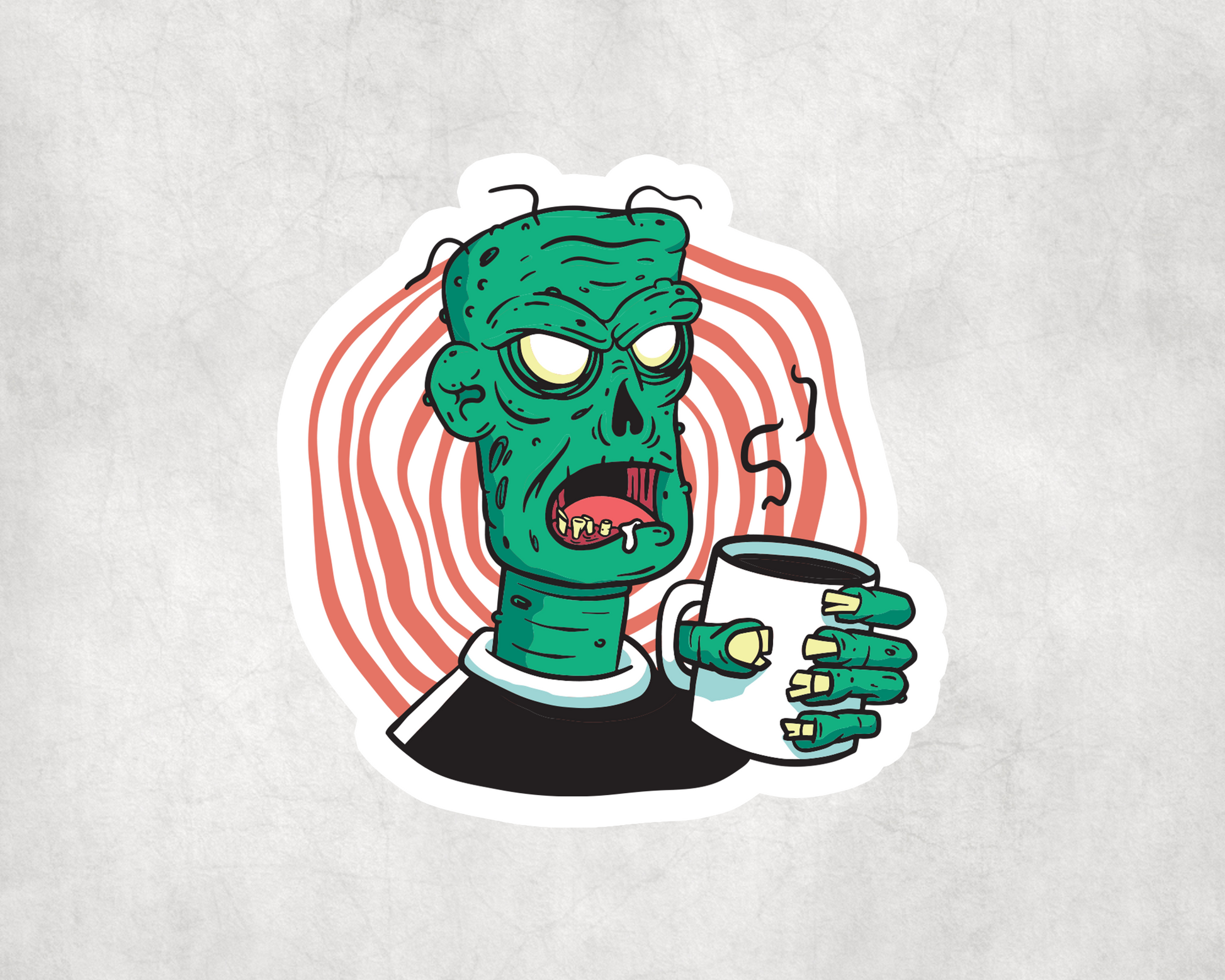 2 x Zombie Coffee Scrapbook Sticker Stickers Laptop