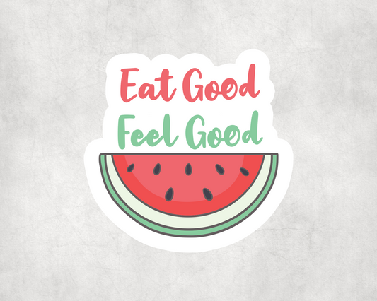 2 x Watermelon Melon Eat Good Feel Good Scrapbook Sticker Stickers Laptop