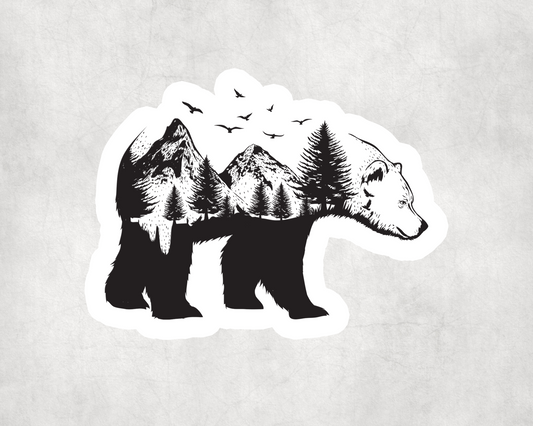 2 x Bear Wildlife Animal Skateboard Bike Skate Tablet Stickers Sticker Laptop