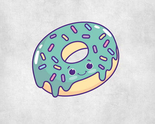 2 x Dougnut Food Kawaii Cute Scrapbook Stickers Sticker Laptop Decals