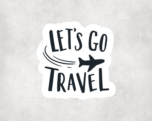 2 x Lets Go Travel Plane Luggage Scrapbook Stickers Sticker Laptop Decals