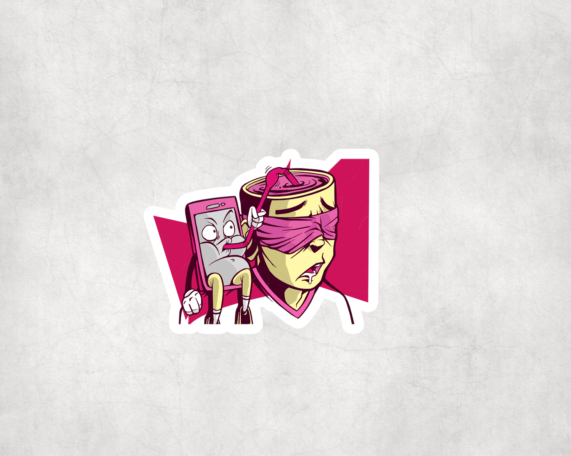 2 x Social Media Brain Phone Addicts Vinyl Sticker Water Bottle Flask Sticker