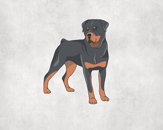 2 x Cute Rottweiler Dog Vinyl Sticker Car Water Bottle Flask Sticker Craft