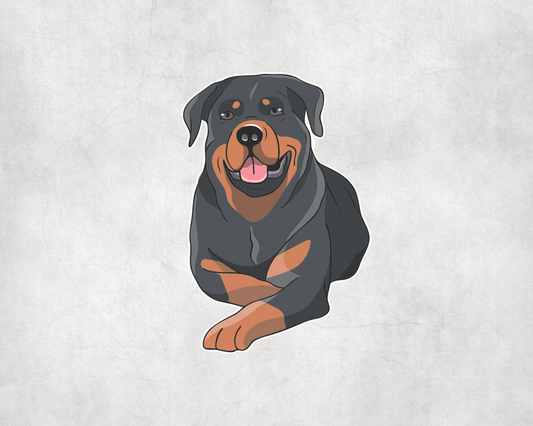 2 x Cute Rottweiler Dog Lying Down Vinyl Sticker Car Bike iPad Laptop Tablet