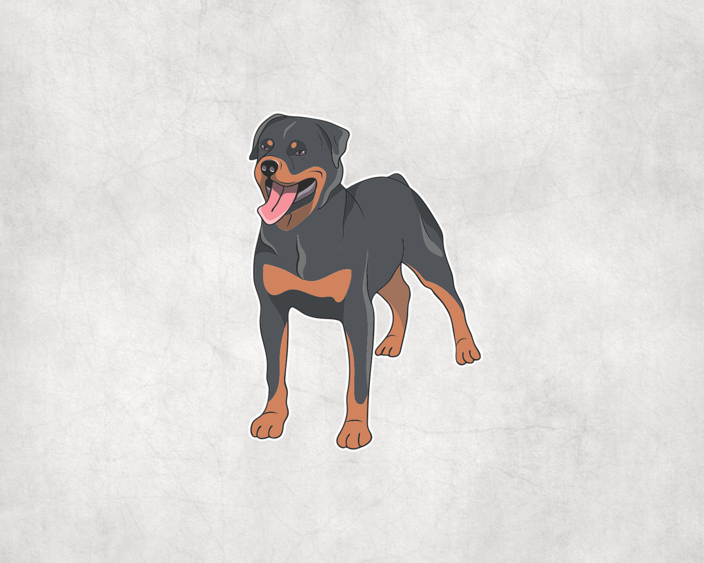 2 x Cute Rottweiler Dog Vinyl Sticker Car Bike iPad Laptop Tablet