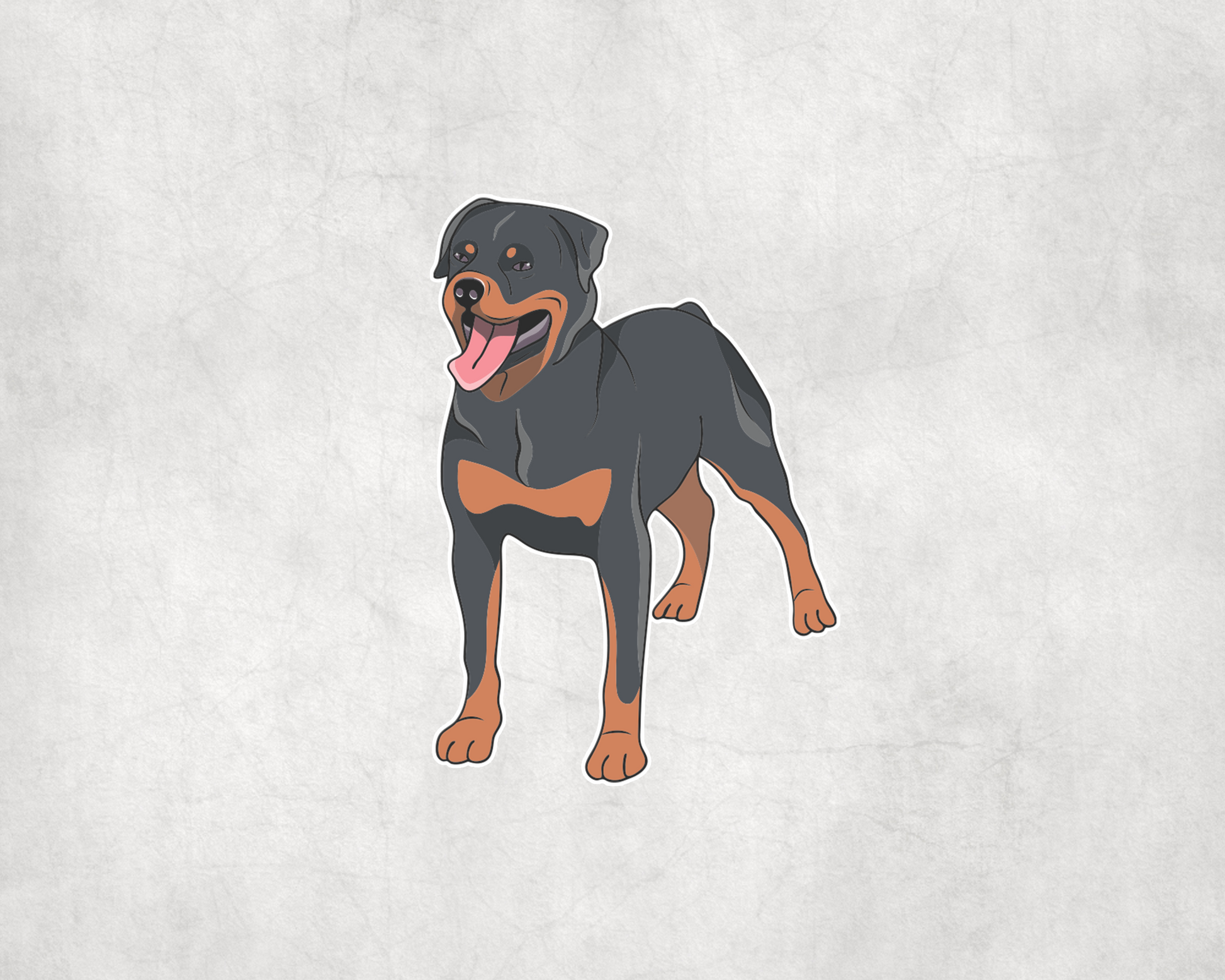2 x Cute Rottweiler Dog Vinyl Sticker Car Bike iPad Laptop Tablet