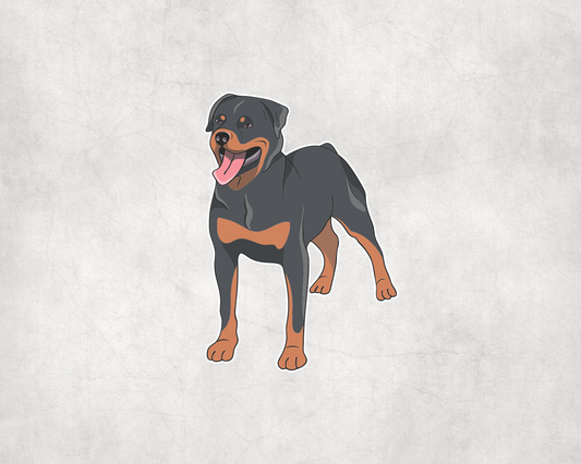 2 x Cute Rottweiler Dog Vinyl Sticker Car Bike iPad Laptop Tablet