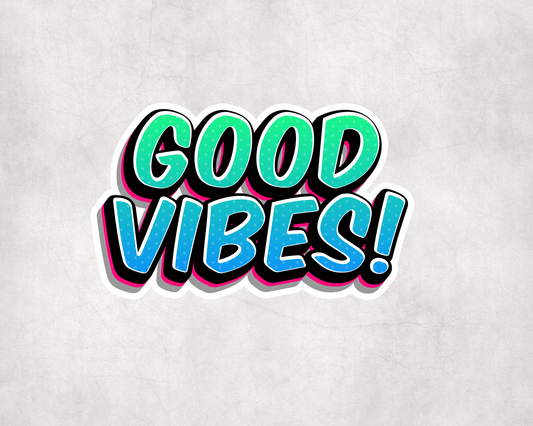 2 x Good Vibes Pop Culture Graffiti Vinyl Sticker Laptop Tablet