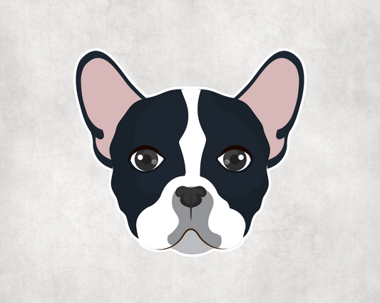 2 x French Bulldog Black White Scrapbook Vinyl Sticker Bike iPad Laptop Tablet