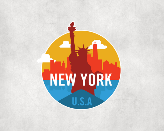 2 x New York NYC Luggage Travel Scrapbook Vinyl Sticker iPad Laptop Tablet