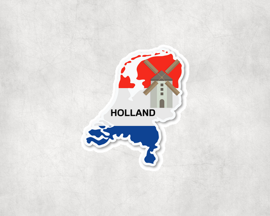 2 x Holland Netherlands Flag Map Travel Luggage Stickers Sticker Laptop Decals