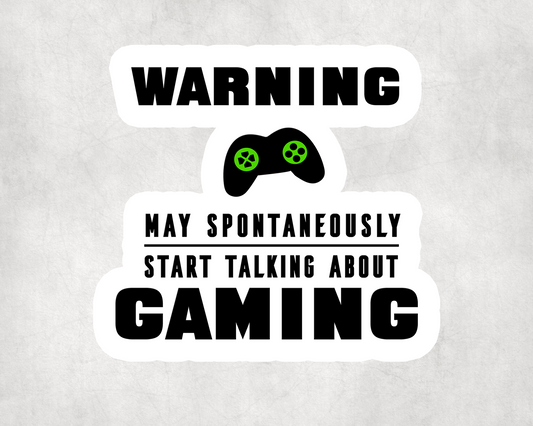 2 x Warning Gaming Gamer Fan Decal Stickers Sticker Laptop Decals