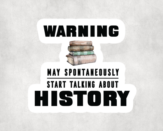 2 x Warning History Geek Historian Decal Stickers Sticker Laptop Decals