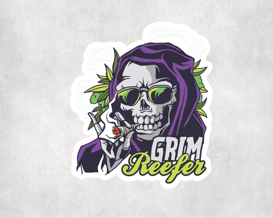 2 x Weed Ganja Stoner Grim Reefer Sticker Meme iPad Laptop Decals Stickers