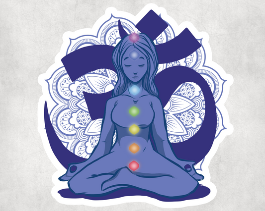 2 x Chakra Yoga Meditation Sticker Water Bottle Flask Sticker Craft Laptop Decal