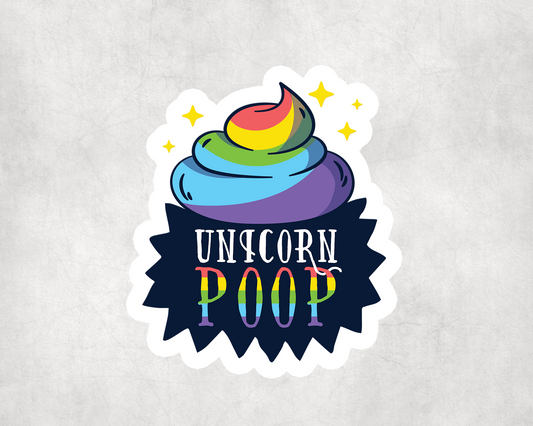 2 x Unicorn Poop Rainbow Sticker Car Bike Seal Laptop Indoor Tablet Decals